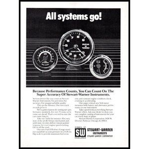 1984 Stewart Warner Instruments Vintage Print Ad Tach Tachometer Gauge Wall Art